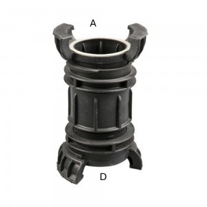 Guillemin reducers. Mainly used for tanker trucks, silos in industry and agriculture (mainly in BeNeLux). Couplings made of stainless steel, aluminum or polypropylene.