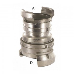 Guillemin reducers. Mainly used for tanker trucks, silos in industry and agriculture (mainly in BeNeLux). Couplings made of stainless steel, aluminum or polypropylene.