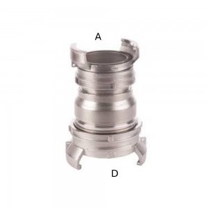 Guillemin reducers. Mainly used for tanker trucks, silos in industry and agriculture (mainly in BeNeLux). Couplings made of stainless steel, aluminum or polypropylene.