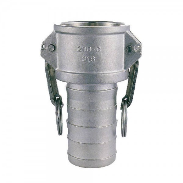 Connectors for petroleum, chemical, water, industrial fluids. Made of aluminum (AL), stainless steel (SS) and polypropylene (PP).