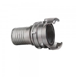 Guillemin coupling toothed hose shank - with latch. Mainly used in road tankers, industrial and agricultural tanks (mainly BeNeLux). The connections are made of stainless steel, aluminum or polypropylene.
