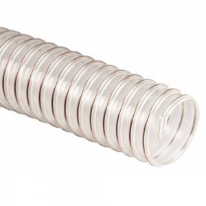 52 Espiroflex transport hose for abrasive solids in fire risk areas, woodworking machines, exhaust equipment in woodworking industries, protection hose against mechanical loadings.